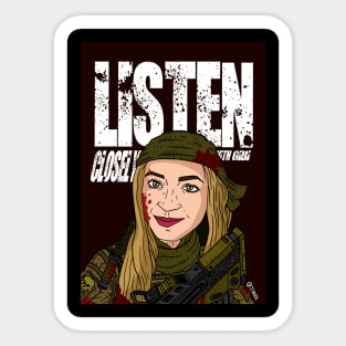 gibi asmr. action movie hero. listen closely. Sticker